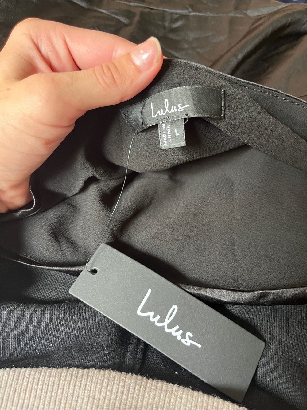 Lulus Dreaming of Elegance Black Satin One-Shoulder Maxi Dress - Picture 12 of 12
